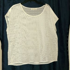 Cato,18/20W, white lace blouse